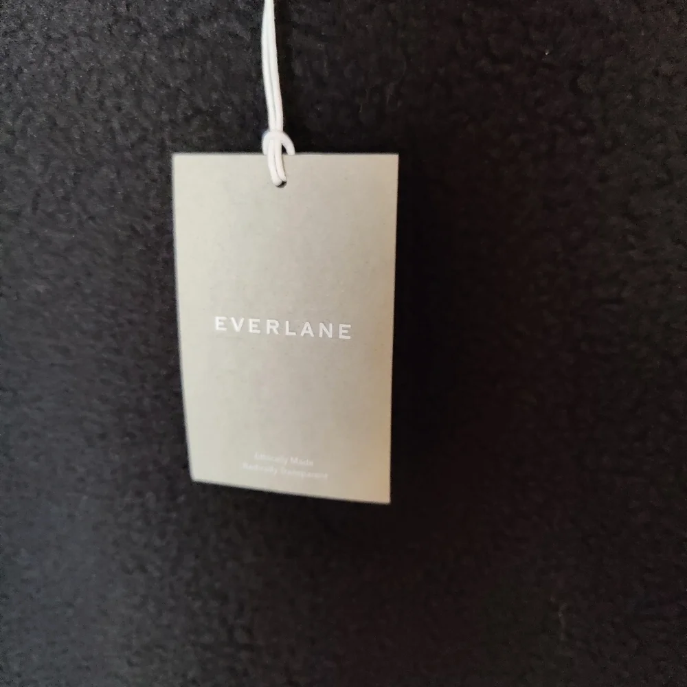 Everlane Womens The ReNew Fleece Oversized Crew Sweatshirt Black XS